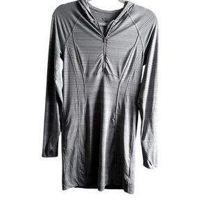 Athleta Heather Gray Zip-Up Hoodie Mini Dress Small Tall
